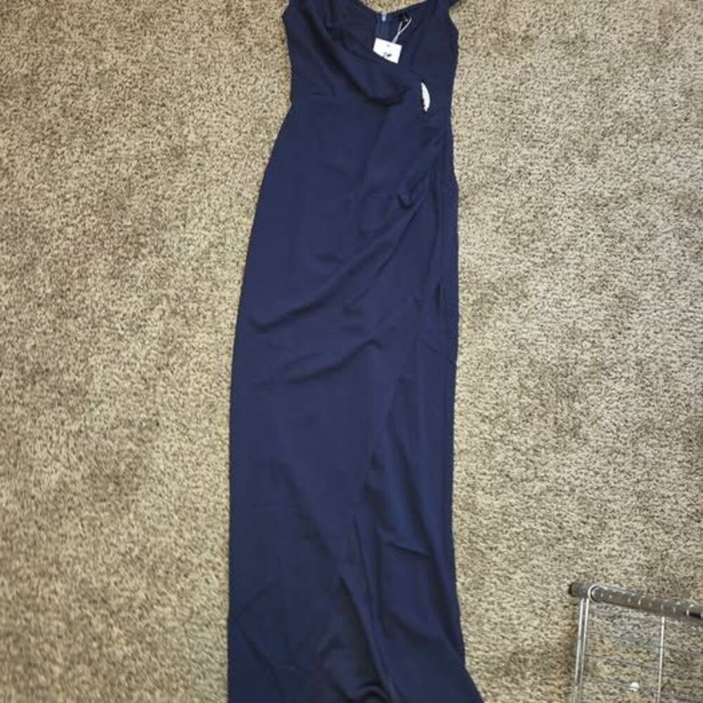 Alisa Pan Navy Blue Maxi Dress small